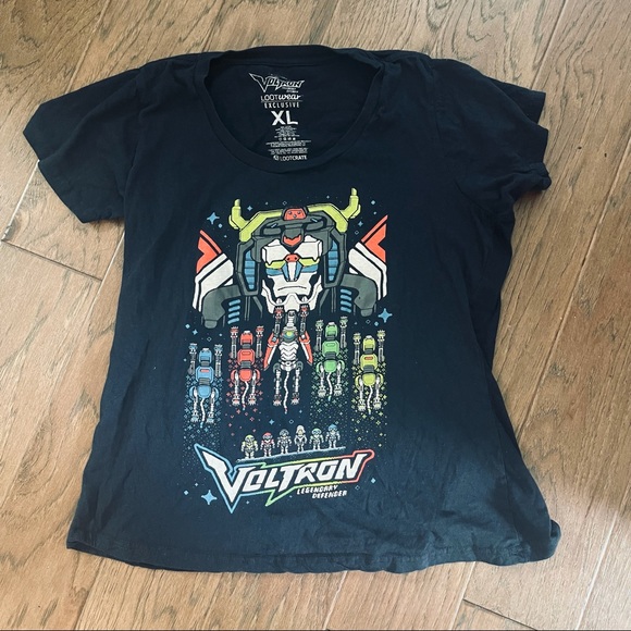 Voltron Legendary Defender Space Lootwear Exclusive Black T-Shirt 100% Cotton XL - Picture 1 of 4